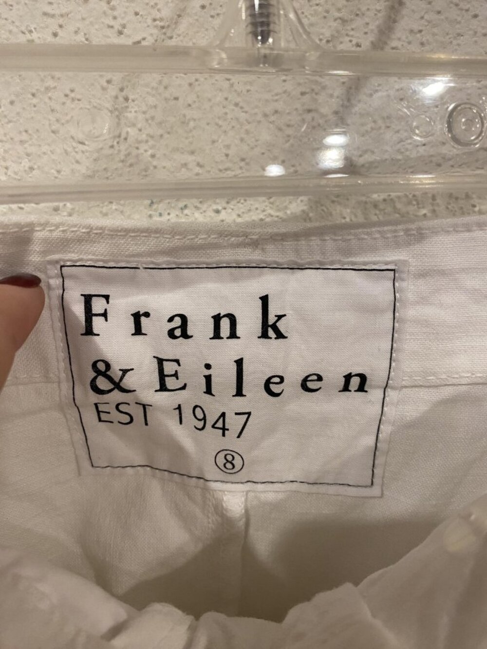 Frank & Eileen Waterford Shorts Womens 8 White Linen Blend Chino Lined Summer - Picture 3 of 5